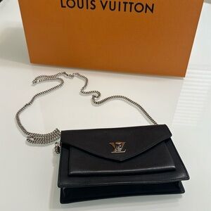 Louis Vuitton Black Silver Luxury Lockme  Black Purse EUC